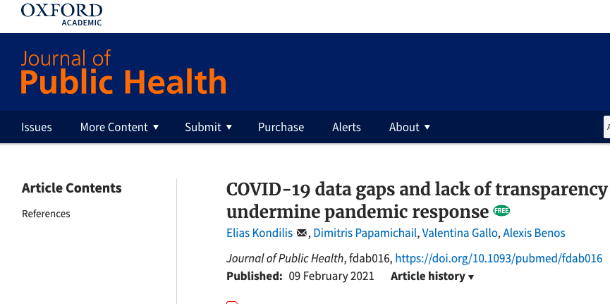 COVID-19 data gaps and lack of transparency undermine pandemic response